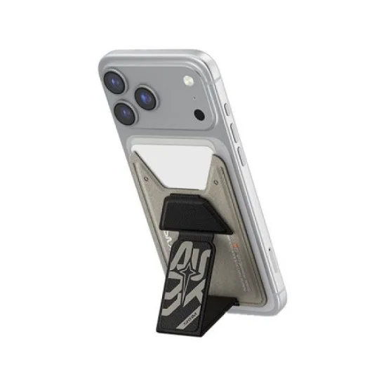 SkinArma Kado Aegis Wallet Mag-Charge Card Holder With Grip Stand - Grey